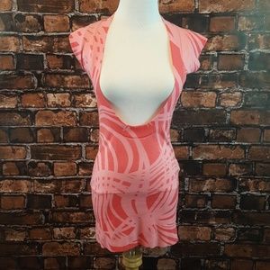 LAST CHANCE! CLOSET CLOSING! Double Zero unique open front pink summer tee  S